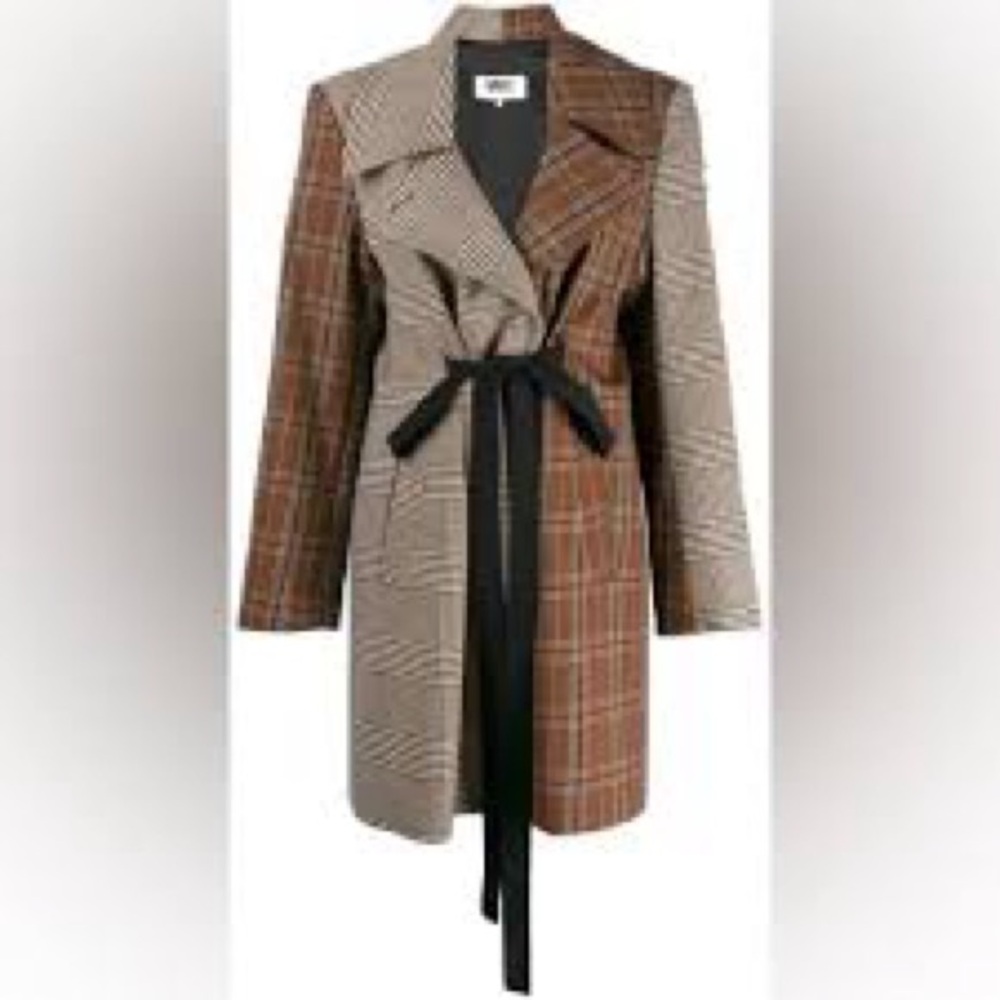 MM6 Maison Margiela Plaid Print Trench Coat
Size: MU S6, IT42